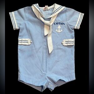 VINTAGE LITTLE SAILOR/NAVY ROMPER